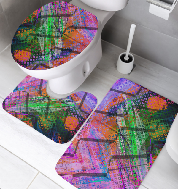 3 Pcs Toilet Rug Set