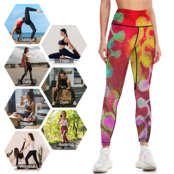 Puzzle High Waisted Yoga Leggings - Image 8