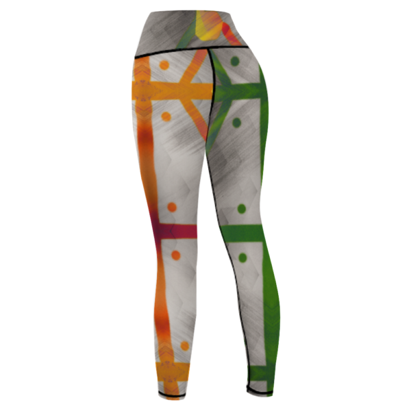 Abstract 1 High Waisted Leggings - Image 2