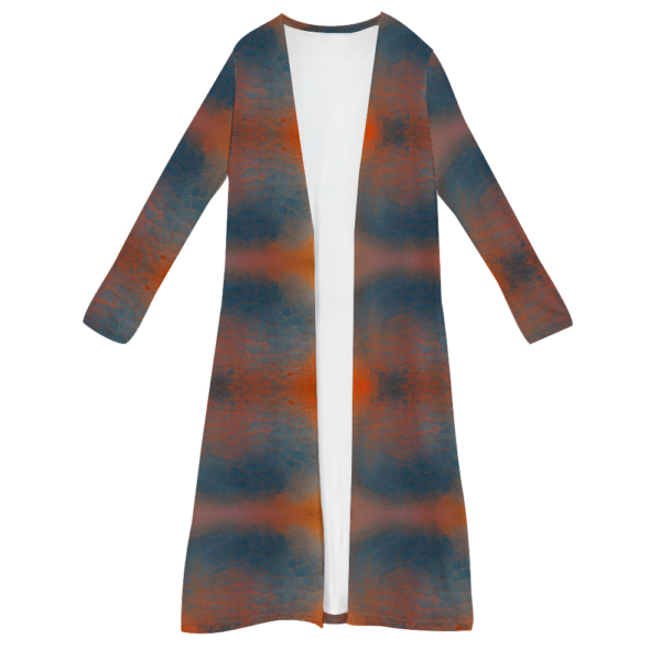 Orange Cracks Casual Poncho