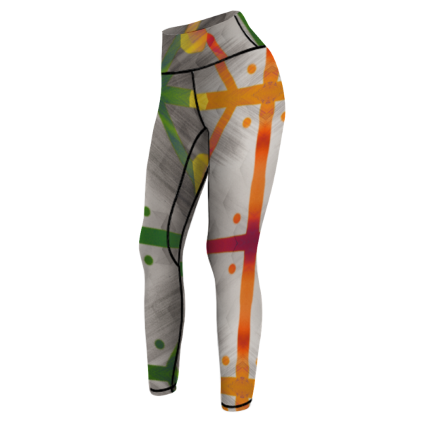 Abstract 1 High Waisted Leggings - Image 3