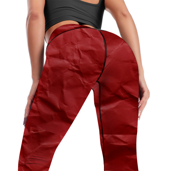 Red Crumps High Waisted Yoga Leggings - Image 7