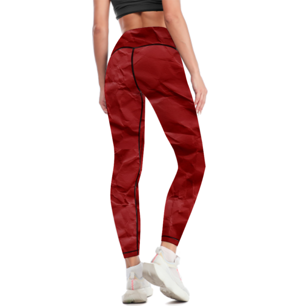 Red Crumps High Waisted Yoga Leggings - Image 4