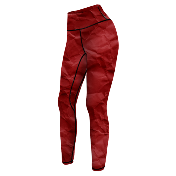 Red Crumps High Waisted Yoga Leggings - Image 3