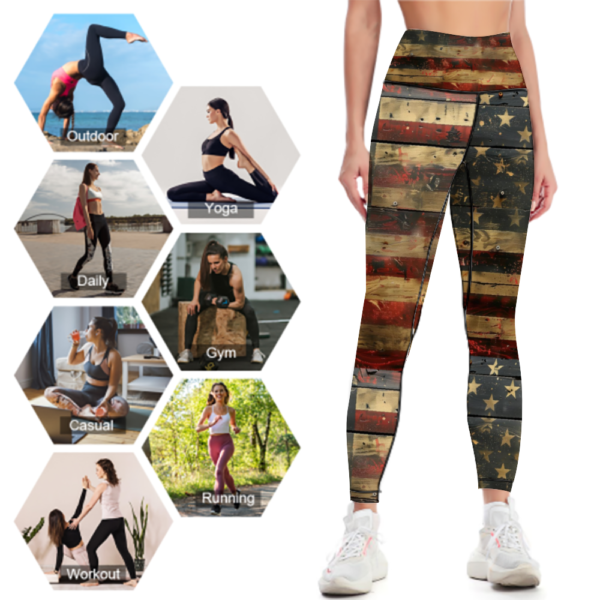 USA High Waisted Yoga Leggings - Image 8