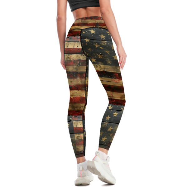 USA High Waisted Yoga Leggings - Image 4