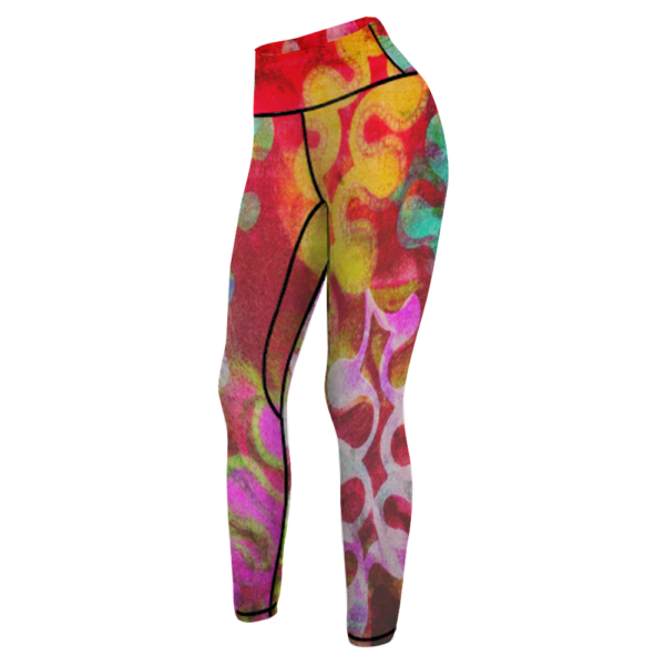 Puzzle High Waisted Yoga Leggings - Image 3