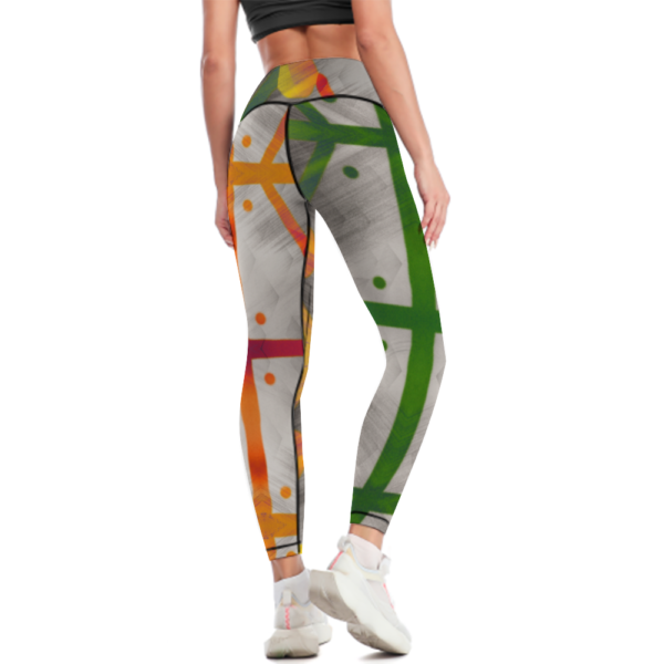 Abstract 1 High Waisted Leggings - Image 4