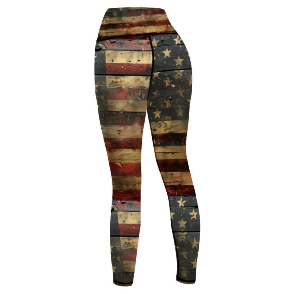 USA High Waisted Yoga Leggings - Image 2