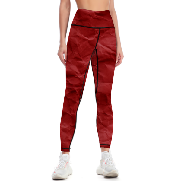 Red Crumps High Waisted Yoga Leggings - Image 5