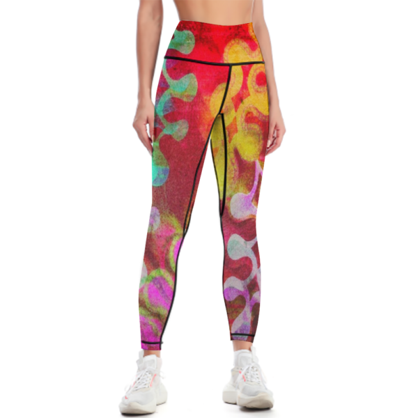 Puzzle High Waisted Yoga Leggings - Image 5