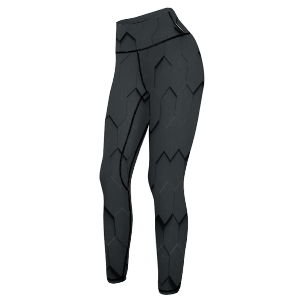 Geo Black High Waisted Yoga Leggings - Image 3