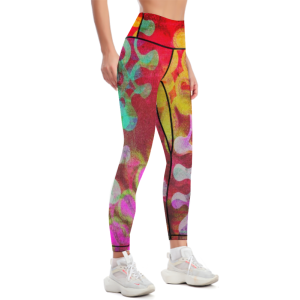 Puzzle High Waisted Yoga Leggings - Image 6