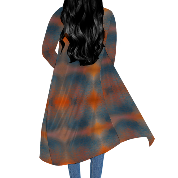 Orange Cracks Casual Poncho - Image 7