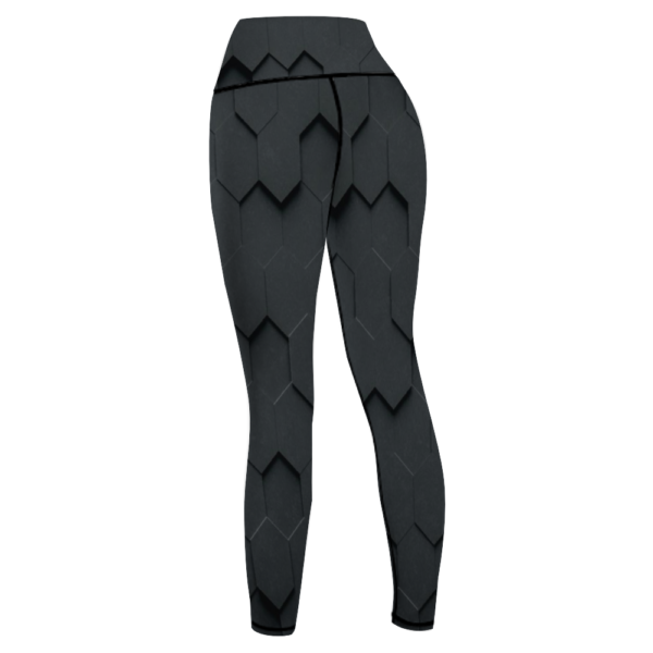 Geo Black High Waisted Yoga Leggings - Image 2