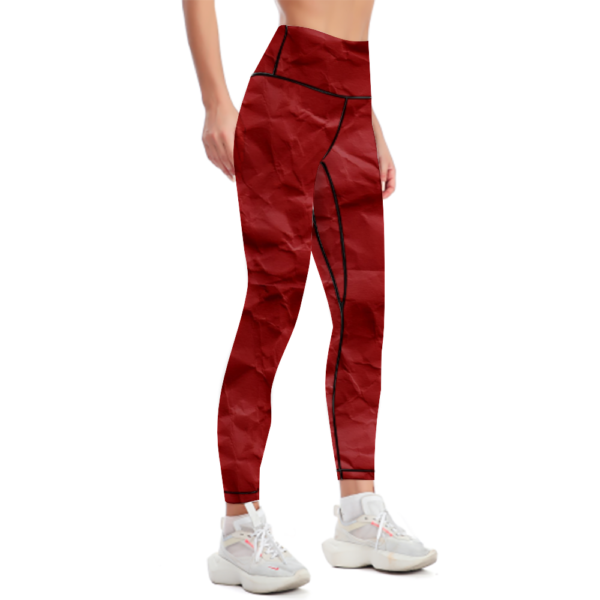 Red Crumps High Waisted Yoga Leggings - Image 6